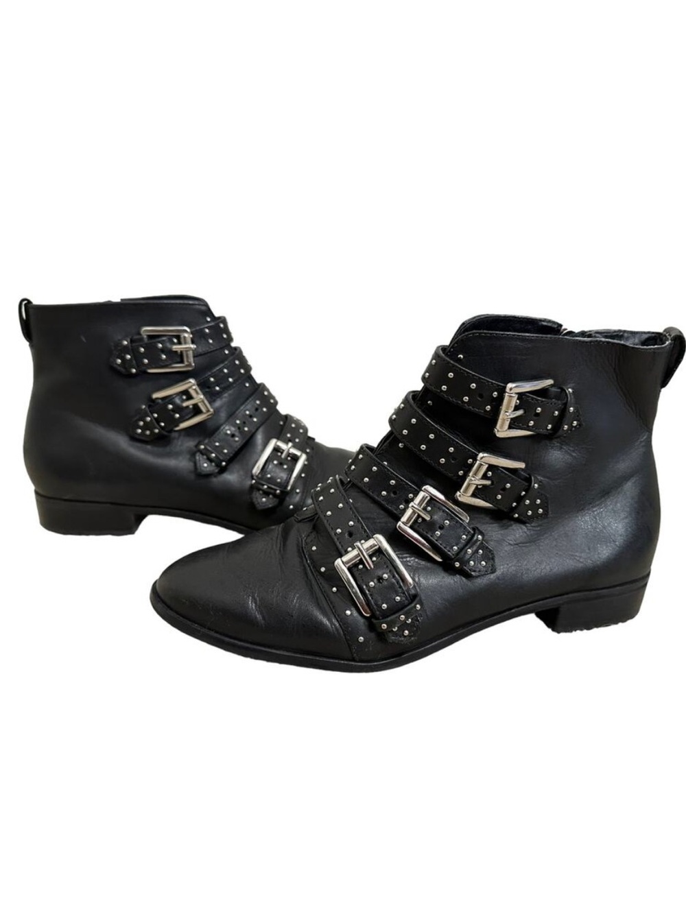 Rebecca Minkoff Maddox‎ leather black buckle bootie size 9